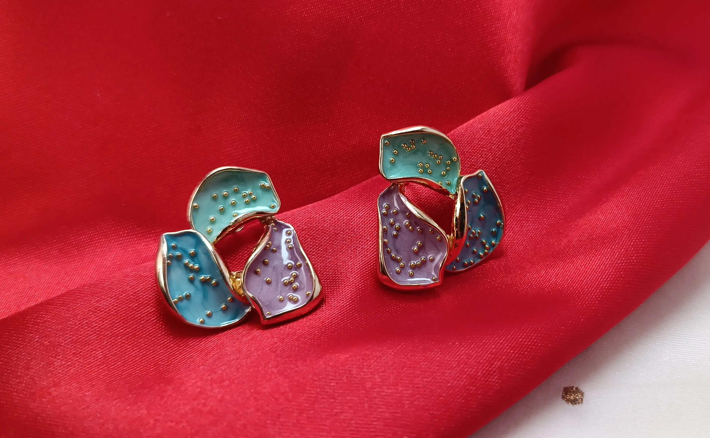 Prism Petal Palette | Multi-Color Pastel Korean-Style Earrings